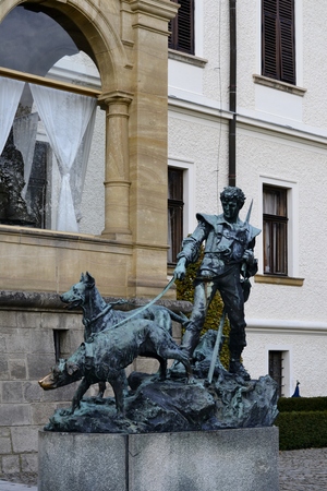 Architecture from Konopiste castle and cloudy skyのeditorial素材