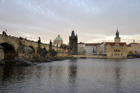 Architecture from Prague and cloudy sky