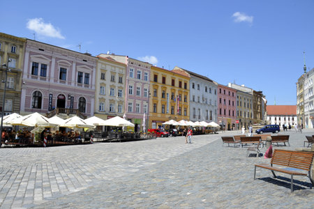 Architecture from Olomouc with blue skyのeditorial素材