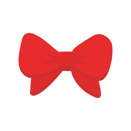 Red ribbon Christmas colorful ornaments icon. Winter event. Chrismas decorations. Happy new year. doodle elements.のイラスト素材