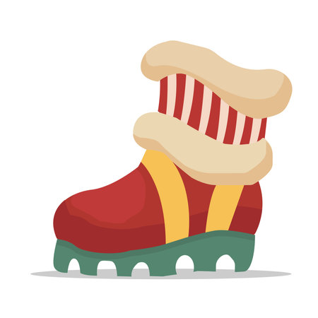 fantasy boots, winter costume season colorful ornaments icon. Winter event. Chrismas decorations.のイラスト素材