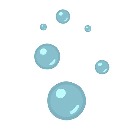 soap blue bubbles water in cartoon style, clean underwater, Soda, Wash, laundry