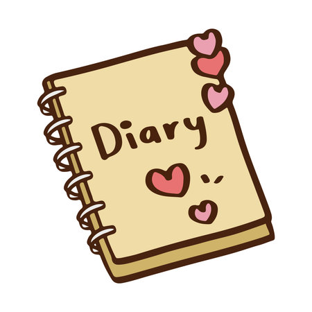 Cute diary pastel of Valentine's day and love anniversary.のイラスト素材