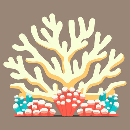sea white coral, coral bleached lifeless, isolated on white backgroundのイラスト素材