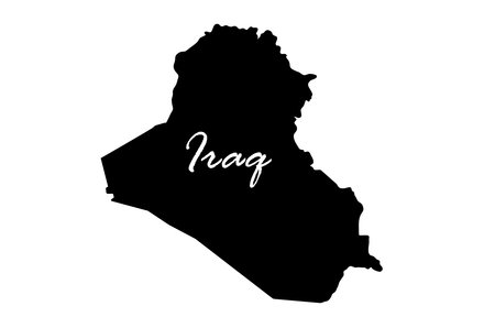 Black Silhouette of a Iraq Country Map