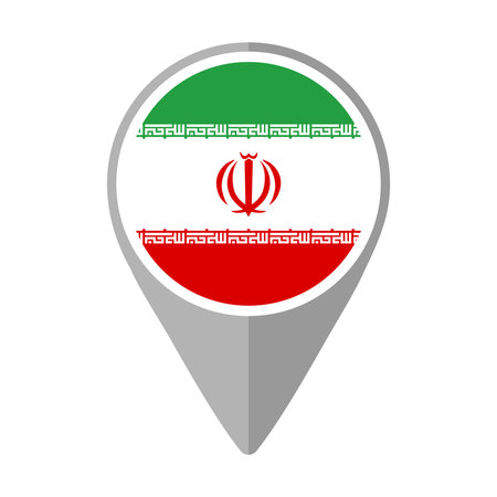 Iran Flag on Location Pinのイラスト素材