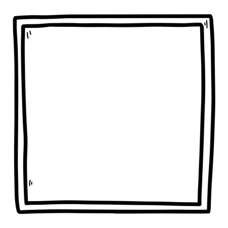cartoon frame border outline in black and white.のイラスト素材