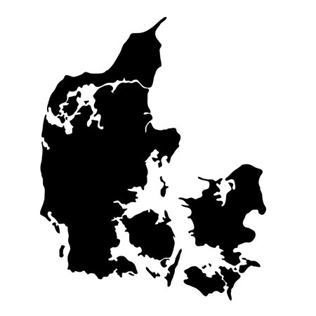 Black Silhouette of a Denmark Country land Map