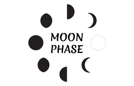 Moon phases astronomy iconのイラスト素材