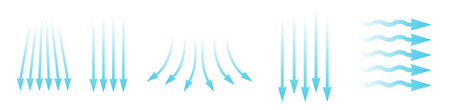 Air flow, blue arrows showing direction of air movement.のイラスト素材