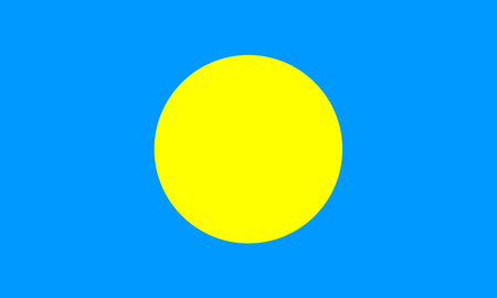Palau flag national material designのイラスト素材