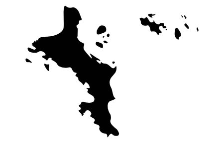 Silhouette of a Seychelles Country land Mapのイラスト素材