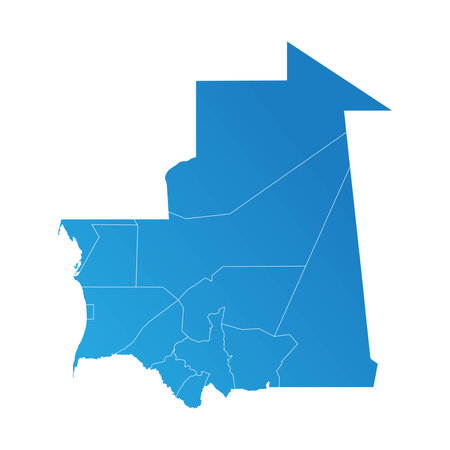 Mauritania district Country land Mapのイラスト素材