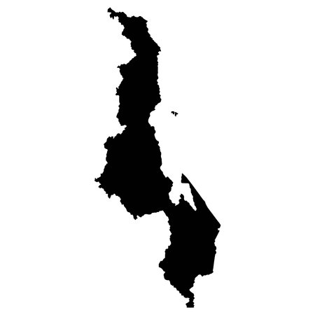 Silhouette of a Malawi Country land Mapのイラスト素材