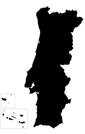 Silhouette of a Portugal Country land Mapのイラスト素材