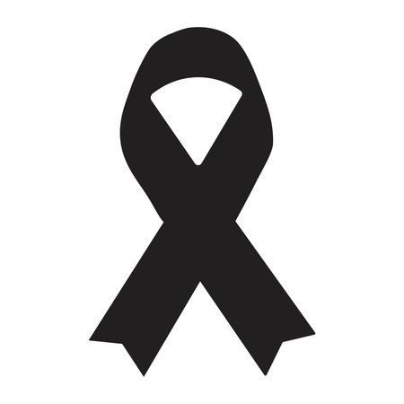 Black Ribbon bow Mourning symbolのイラスト素材