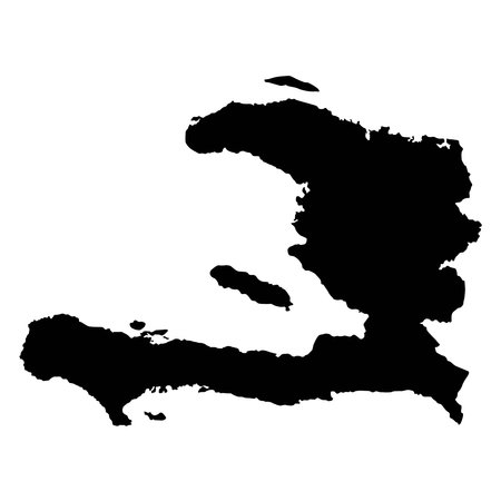 Silhouette of a Haiti Country land Mapのイラスト素材