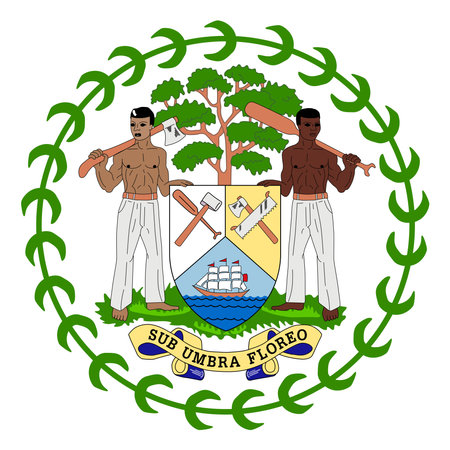 Belize element flag national material designのイラスト素材