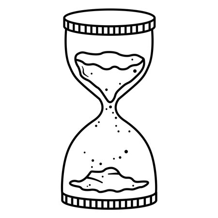 drawing linear Hourglass vintage logoのイラスト素材