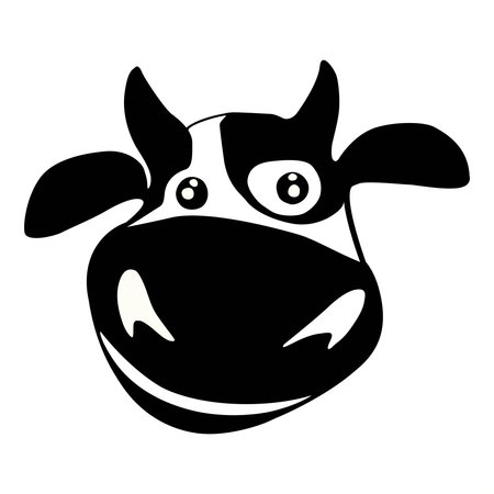 cute Cow smile face cartoonのイラスト素材