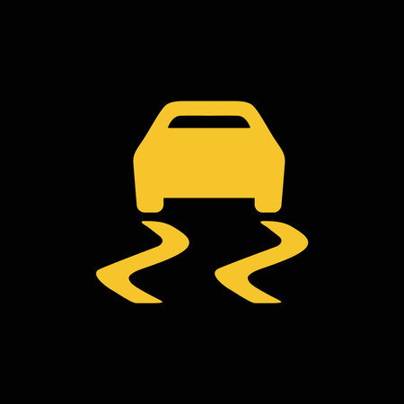 Traction control stability system off, simple sign of car dashboard lightのイラスト素材