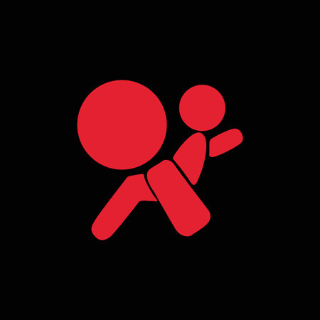 Driver Airbag Got Problem, simple sign of car dashboard lightのイラスト素材