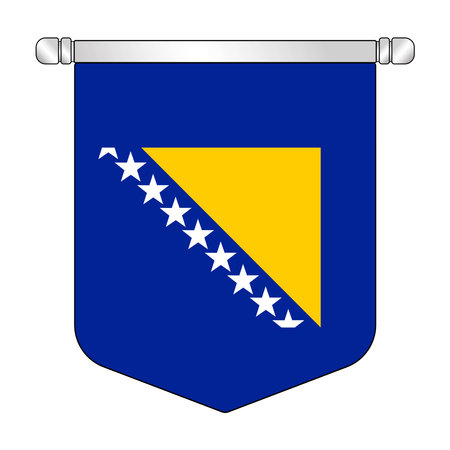 Bosnia national hanging pennant flagのイラスト素材