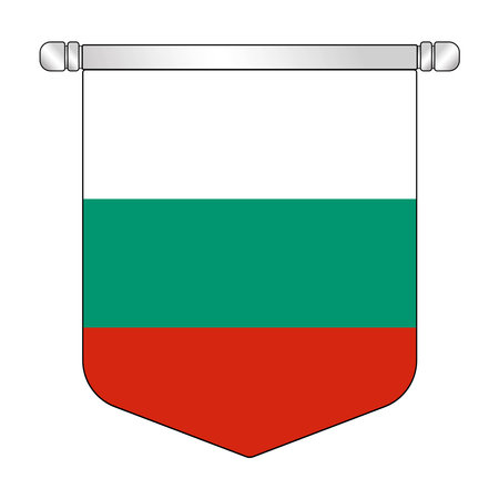 Bulgaria, Bulgaria flag, Europe, flag, pennant, gonfalon, banner, national symbol, country, nation, patriotism, heritage, mini flag, small flag, table flag, desk flag, hang, victory, sign, symbolic, officialのイラスト素材