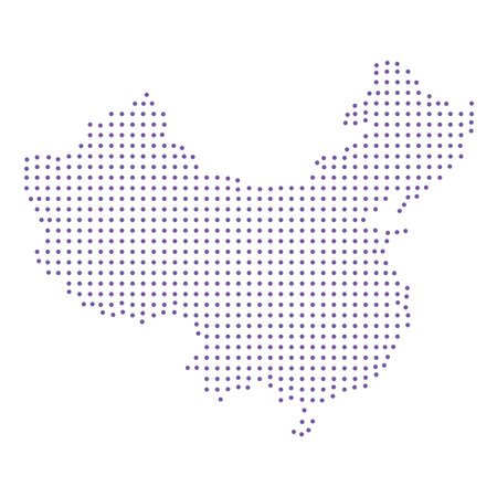 China map dotted pattern design purple circleのイラスト素材