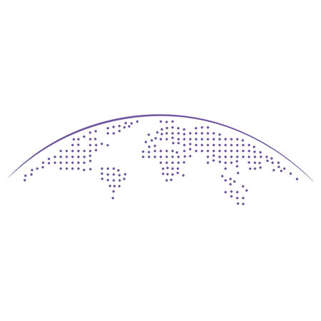 Continent World map dotted pattern design purple circleのイラスト素材