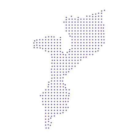 Mozambique map dotted pattern design purple circleのイラスト素材