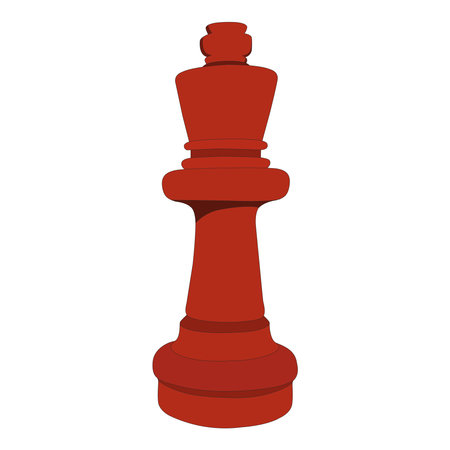 Minimal of red chess king piece, flat design, strategic game concept symbol.のイラスト素材