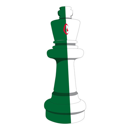 Algeria national flag with chess king pieceのイラスト素材