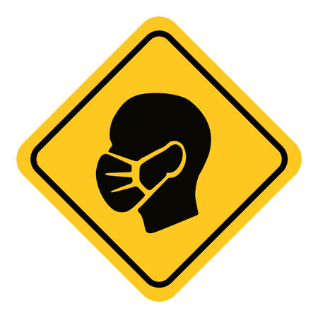 Face Mask Required Safety Sign Health Protection Symbolのイラスト素材