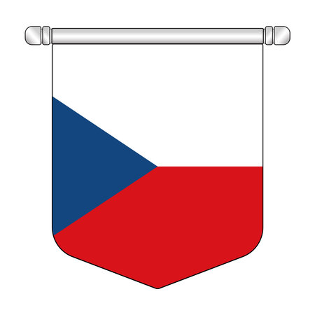 Equatorial Czech National Banner Symbol Hangingのイラスト素材