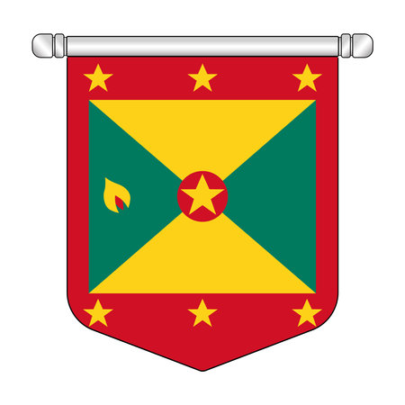 Equatorial Grenada National Banner Symbol Hangingのイラスト素材