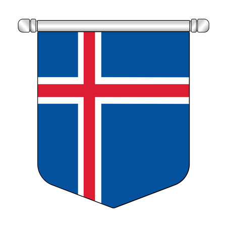Equatorial Iceland National Banner Symbol Hangingのイラスト素材