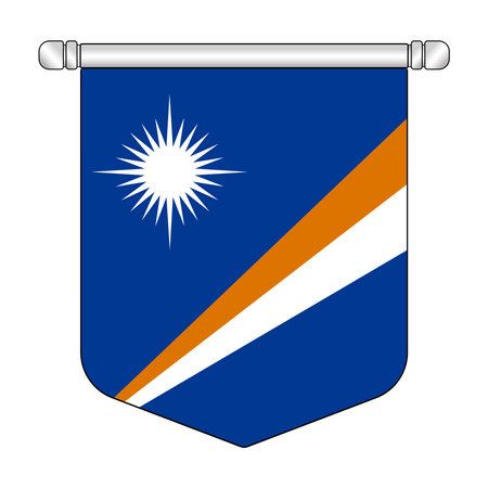 Equatorial Marshall islands National Banner Symbol Hangingのイラスト素材