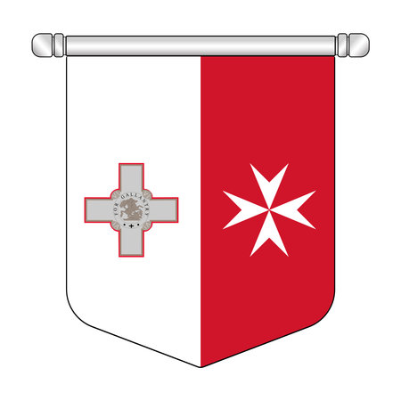 Equatorial Malta National Banner Symbol Hangingのイラスト素材