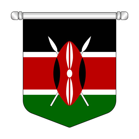 Equatorial Kenya National Banner Symbol Hangingのイラスト素材