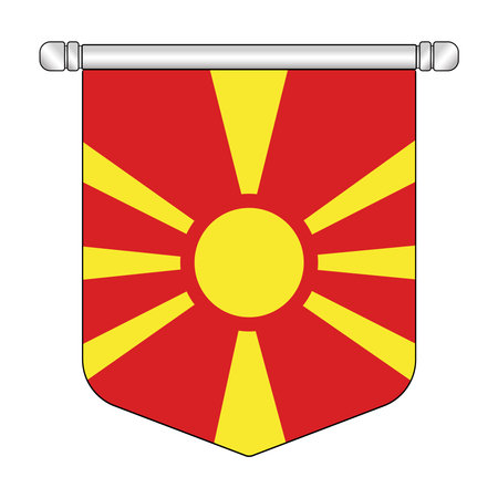 Equatorial North Macedonia National Banner Symbol Hangingのイラスト素材