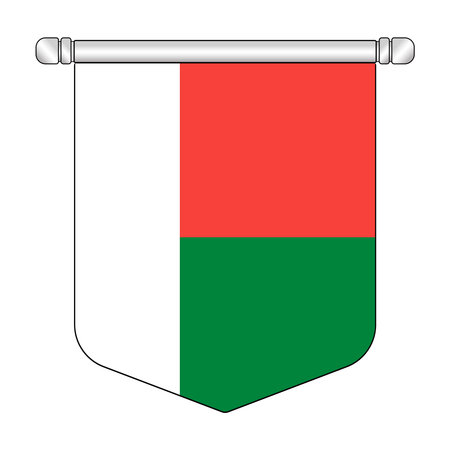 Equatorial Madagascar National Banner Symbol Hangingのイラスト素材