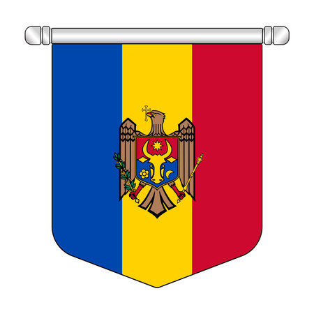 Equatorial Moldova National Banner Symbol Hangingのイラスト素材