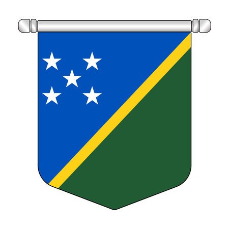Equatorial Solomon islands National Banner Symbol Hangingのイラスト素材