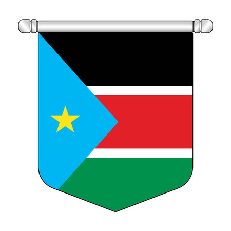 Equatorial South Sudan National Banner Symbol Hangingのイラスト素材