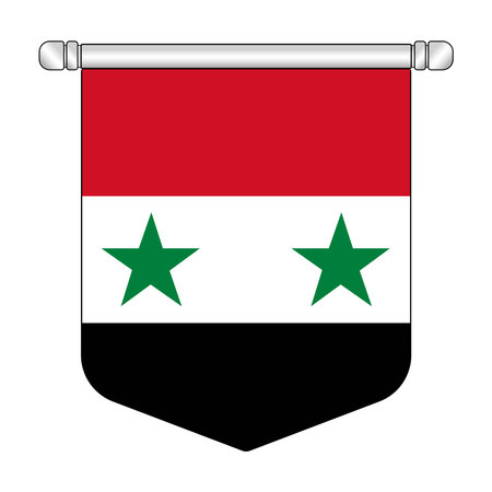 Equatorial Syria National Banner Symbol Hangingのイラスト素材