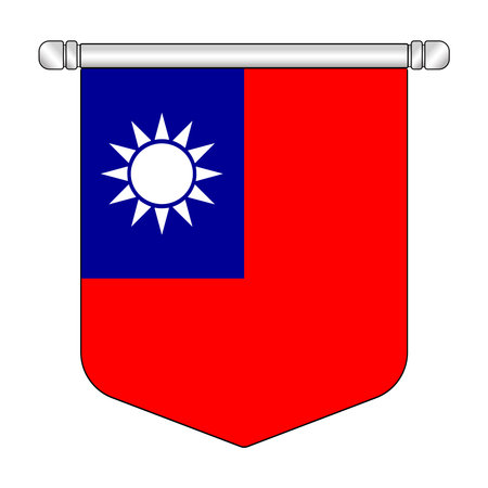 Equatorial Taiwan National Banner Symbol Hangingのイラスト素材