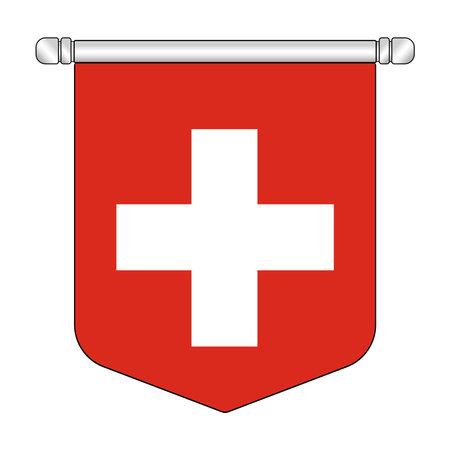 Equatorial Switzerland National Banner Symbol Hangingのイラスト素材