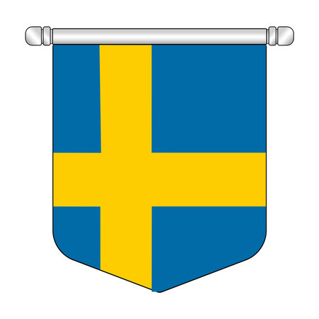 Equatorial Sweden National Banner Symbol Hangingのイラスト素材