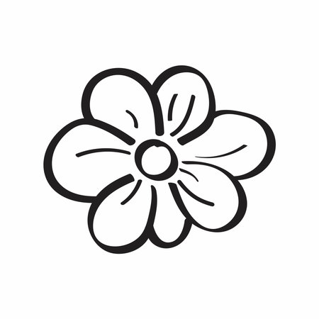 Cute cartoon flower line art outline drawing for coloring bookのイラスト素材